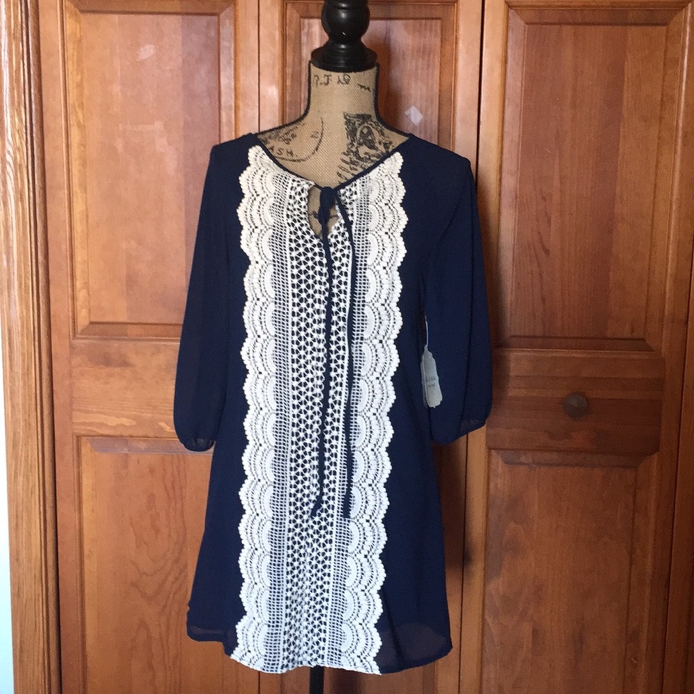 Navy shift dress